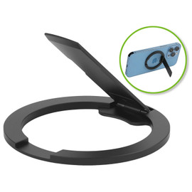 Magnetic Phone Ring Holder and Adjustable Kickstand for MagSafe - Black