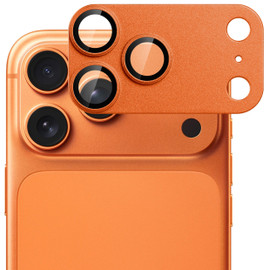 Unibody Matte Metal Tempered Glass Camera Lens Protector for iPhone 17 Pro Max - Cosmic Orange