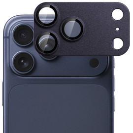 Unibody Matte Metal Tempered Glass Camera Lens Protector for iPhone 17 Pro Max - Dark Purple