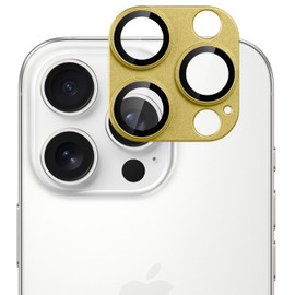 Unibody Matte Metal Tempered Glass Camera Lens Protector for iPhone 15 Pro / iPhone 15 Pro Max - Gold
