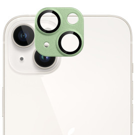 Unibody Matte Metal Tempered Glass Camera Lens Protector for iPhone 14 / iPhone 14 Plus - Green