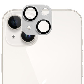 Unibody Matte Metal Tempered Glass Camera Lens Protector for iPhone 14 / iPhone 14 Plus - Silver