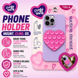 Gabba Goods Clingy Thing MagSafe Magnetic Suction Phone Mount - Heart Hot Pink