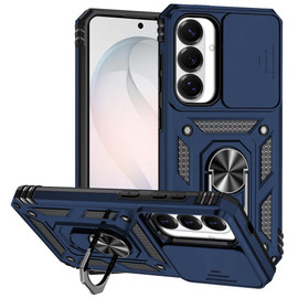 Military Grade Hybrid Case with Ring Grip and Camera Lens Protector for Samsung Galaxy S26 FE - Blue