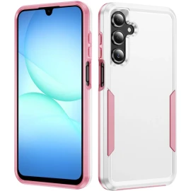 Military Grade TUFF Shockproof Hybrid Armor Case for Samsung Galaxy S26 FE - White Pink