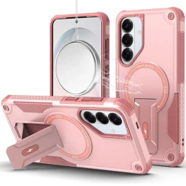Military Grade HD Armor Magnetic Case with Kickstand for Samsung Galaxy S26 FE - Pink
