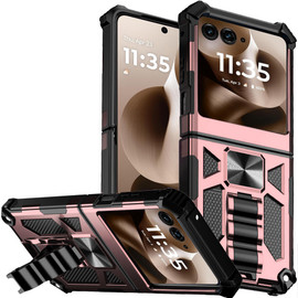 Military Grade Tough Ultra Rugged Hybrid Case for Motorola Razr 2026 / 2025 / 2024 - Rose Gold