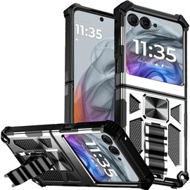 Military Grade Tough Ultra Rugged Hybrid Case for Motorola Razr 2026 / 2025 / 2024 - Silver