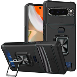 Military Grade All-In-One Ring Stand Card Case for Google Pixel 11 Pro XL - Black