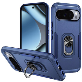 Military Grade TUFF Shockproof Hybrid Armor Case with Ring Grip for Google Pixel 11 Pro XL - Blue