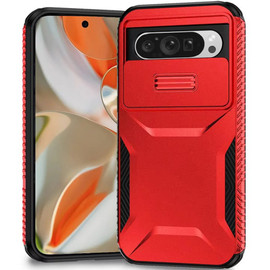 Combat Tough Series Hybrid Case with Camera Lens Cover for Google Pixel 11 / Pixel 11 Pro - Red