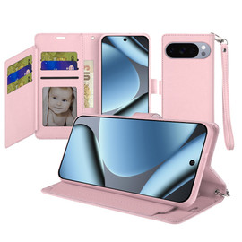 Extra Series Essential Leather Wallet Stand Case for Google Pixel 11 / Pixel 11 Pro - Rose Gold