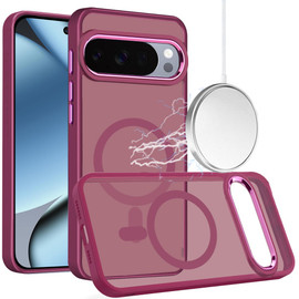 Perfect Crystal Clear Magnetic Case for Google Pixel 11 / Pixel 11 Pro - Burgundy