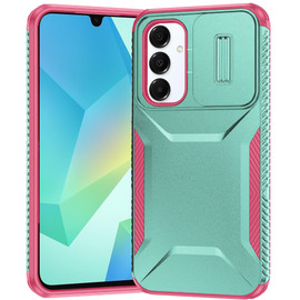 Combat Tough Series Hybrid Case with Camera Lens Cover for Samsung Galaxy A27 5G - Teal Pink