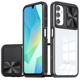 HD Transparent Case with Camera Privacy Cover for Samsung Galaxy A27 5G - Black