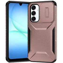 Combat Tough Series Hybrid Case with Camera Lens Cover for Samsung Galaxy A27 5G - Rose Gold