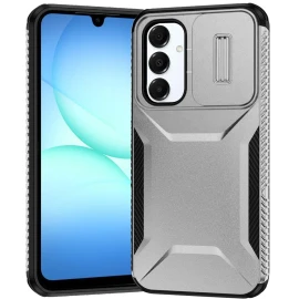 Combat Tough Series Hybrid Case with Camera Lens Cover for Samsung Galaxy A27 5G - Silver