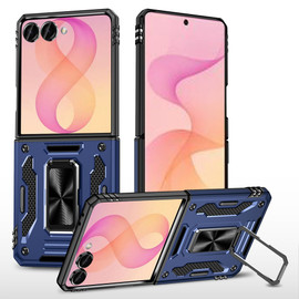 Military Grade Ring Grip Hybrid Case for Samsung Galaxy Z Flip 8 - Blue