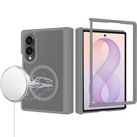 Shade Series Magnetic Ring Hybrid Case with Hinge Protection for Samsung Galaxy Z Fold 8 - Grey