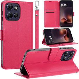 Element Series Book-Style Leather Folio Wallet Case for Motorola Moto G (2026/2025) / Moto G Play 2026 - Hot Pink
