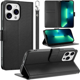 Element Series Book-Style Leather Folio Wallet Case for iPhone 13 Pro Max - Black