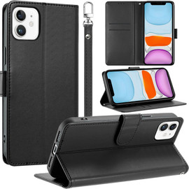 Element Series Book-Style Leather Folio Wallet Case for iPhone 11 - Black