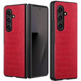 Alligator Skin Texture Leather Protective Cover for Samsung Galaxy Z Fold 8 Ultra - Red