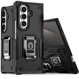 Military Grade Shockproof Hybrid Armor Case with Ring Grip for Samsung Galaxy Z Fold 8 Ultra - Black