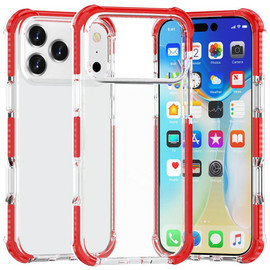 Transparent Protective Bumper Case for iPhone 18 Pro Max and iPhone 17 Pro Max - Red