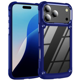 Military Grade Tough Shield Snap-on Transparent Case for iPhone 18 Pro Max and iPhone 17 Pro Max - Blue