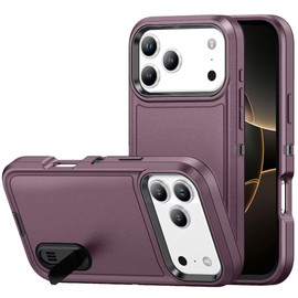 Military Grade TUFF Hybrid Armor Case with Kickstand for iPhone 18 Pro Max and iPhone 17 Pro Max - Burgundy