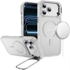 InFrame Series MagSafe Matte Case with Camera Ring Stand for iPhone 18 Pro Max and iPhone 17 Pro Max - Clear
