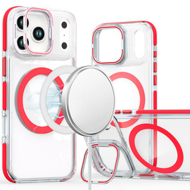 Clarity Collection MagSafe Case with Camera Ring Stand for iPhone 18 Pro Max and iPhone 17 Pro Max - Red