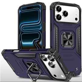 Military Grade Robust Series Hybrid Case with Ring Grip for iPhone 18 Pro Max and iPhone 17 Pro Max - Purple