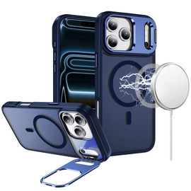 InFrame Series MagSafe Matte Case with Camera Ring Stand for iPhone 18 Pro and iPhone 17 Pro - Blue