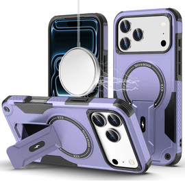 Military Grade HD Armor MagSafe Case with Kickstand for iPhone 18 Pro and iPhone 17 Pro - Purple