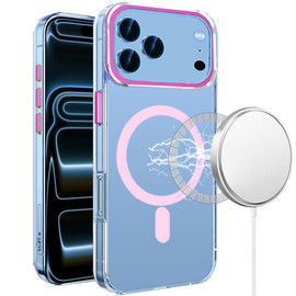Crystal Clear Transparency MagSafe Case for iPhone 18 Pro and iPhone 17 Pro - Pink