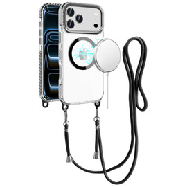 Transparent Protective Bumper Case with MagSafe and Lanyard for iPhone 18 Pro and iPhone 17 Pro - Black