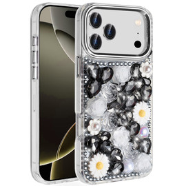 Luxurious Bling 3D Crystal Diamond Case for iPhone 18 Pro and iPhone 17 Pro - Black