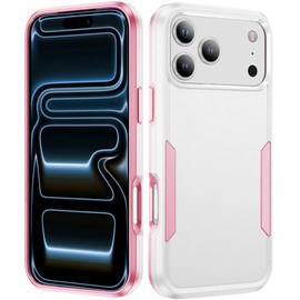 Military Grade TUFF Shockproof Hybrid Armor Case for iPhone 18 Pro and iPhone 17 Pro - White