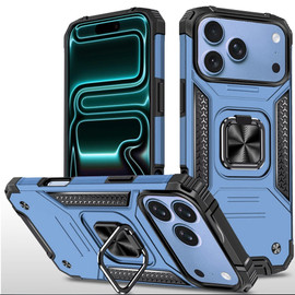 Military Grade Robust Series Hybrid Case with Ring Grip for iPhone 18 Pro and iPhone 17 Pro - Light Blue