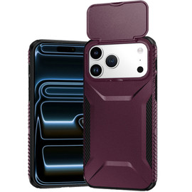 Combat Tough Series Hybrid Case with Camera Lens Cover for iPhone 18 Pro and iPhone 17 Pro - Burgundy