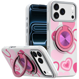 Circular Series Hybrid Case with Rotating Ring Stand for iPhone 18 Pro and iPhone 17 Pro - Hearts