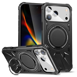 Military Grade TUFF MagSafe Case with Rotating Ring Stand for iPhone 18 Pro Max and iPhone 17 Pro Max - Black