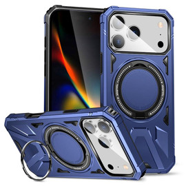 Military Grade TUFF MagSafe Case with Rotating Ring Stand for iPhone 18 Pro Max and iPhone 17 Pro Max - Blue