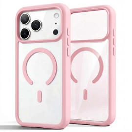 Acrylic Transparent Case with MagSafe for iPhone 18 Pro Max and iPhone 17 Pro Max - Pink
