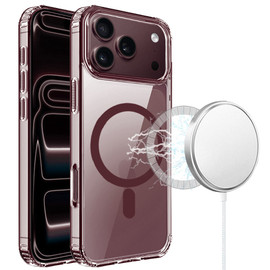 Perfect Crystal Clear MagSafe Case for iPhone 18 Pro Max and iPhone 17 Pro Max - Burgundy