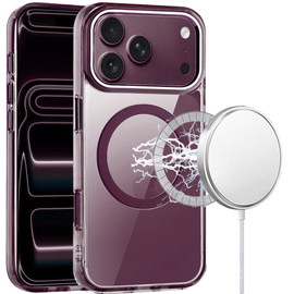MagSafe Magnetic Crystal Case for iPhone 18 Pro Max and iPhone 17 Pro Max - Burgundy