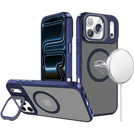 InFrame Series MagSafe Hybrid Case with Aluminum Camera Ring Stand for iPhone 18 Pro Max and iPhone 17 Pro Max - Blue