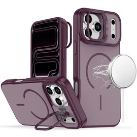InFrame Series MagSafe Hybrid Case with Camera Ring Stand for iPhone 18 Pro Max and iPhone 17 Pro Max - Burgundy